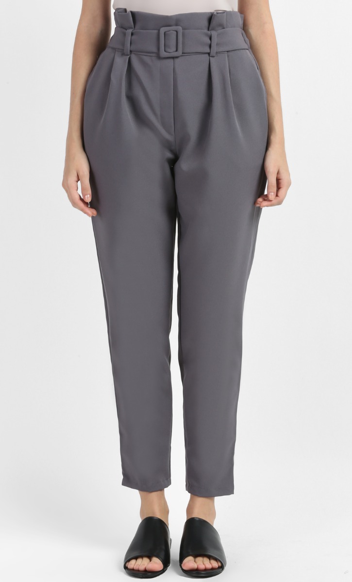 Olisa Slim Fit Long Pants With Belt in Navy image 2