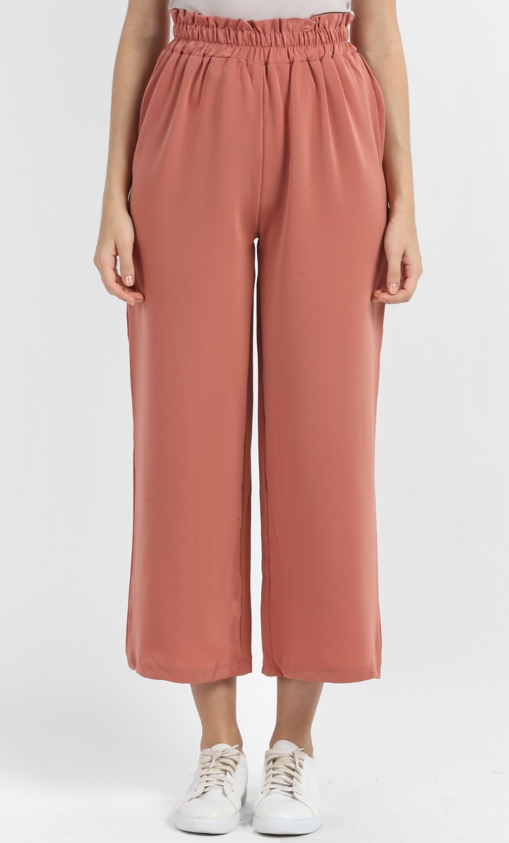 Queenie Wide Leg Long Pants in Brown image 2