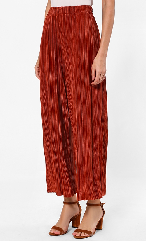 Pleated Culottes in Orange