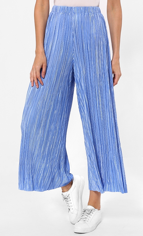 Pleated Culottes in Blue