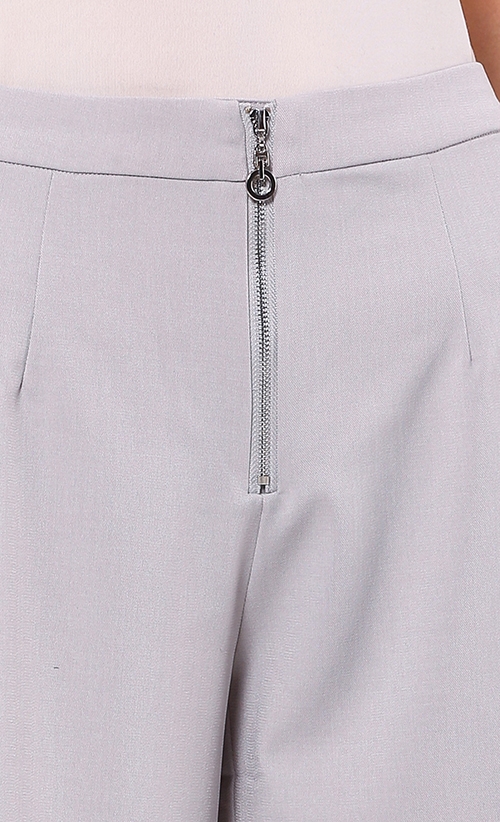 Wide Leg Ring Trousers in Grey image 2