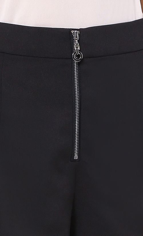 Wide Leg Ring Trousers in Black image 2