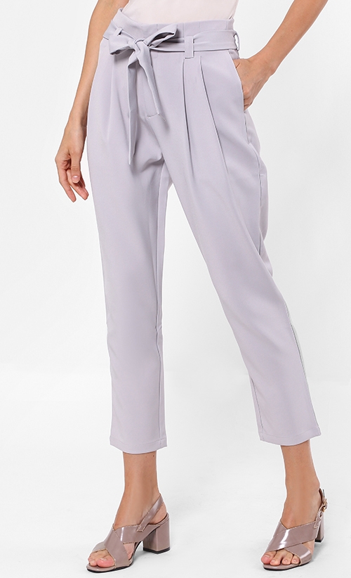 Tie Trousers in Grey