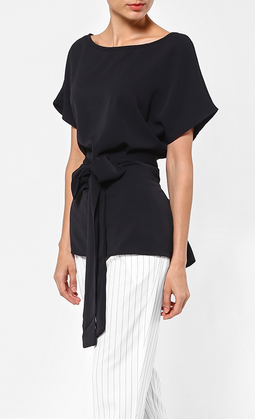 Kimono Wrap Top in Black
