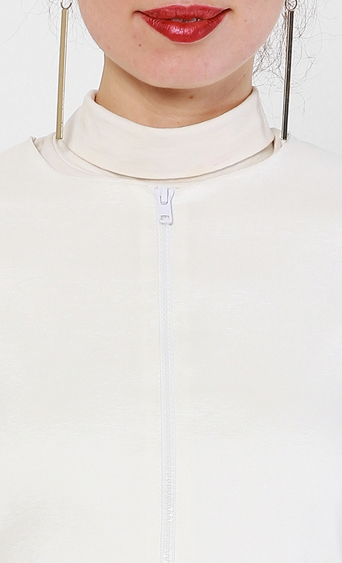 Belle Cropped Jacket in White image 2