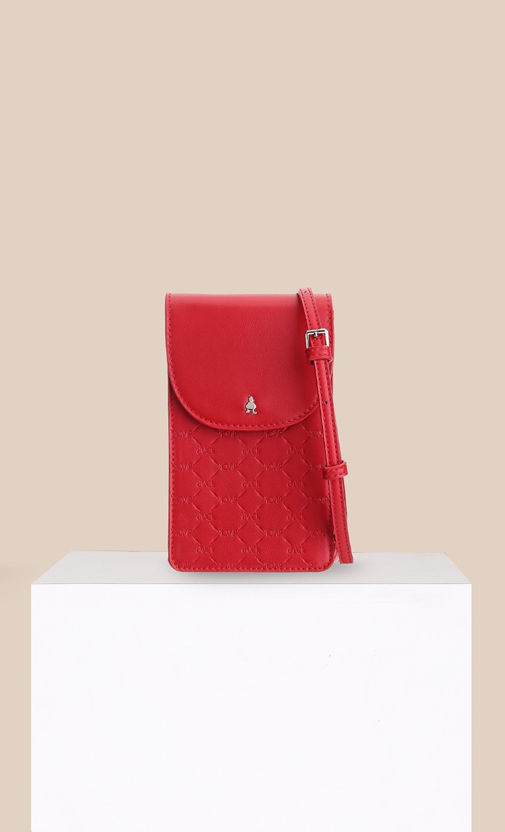 dUCk Monogram Celly Bag in Strawberry
