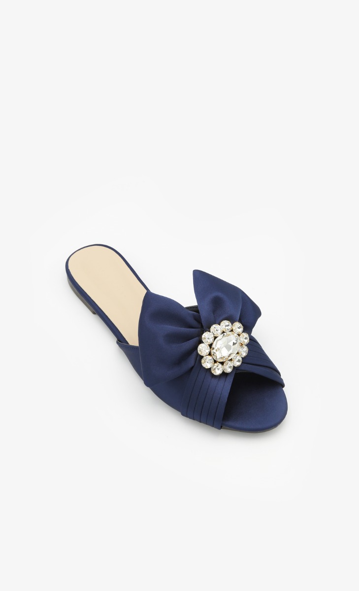 Sophie Embellished Sandals In Navy