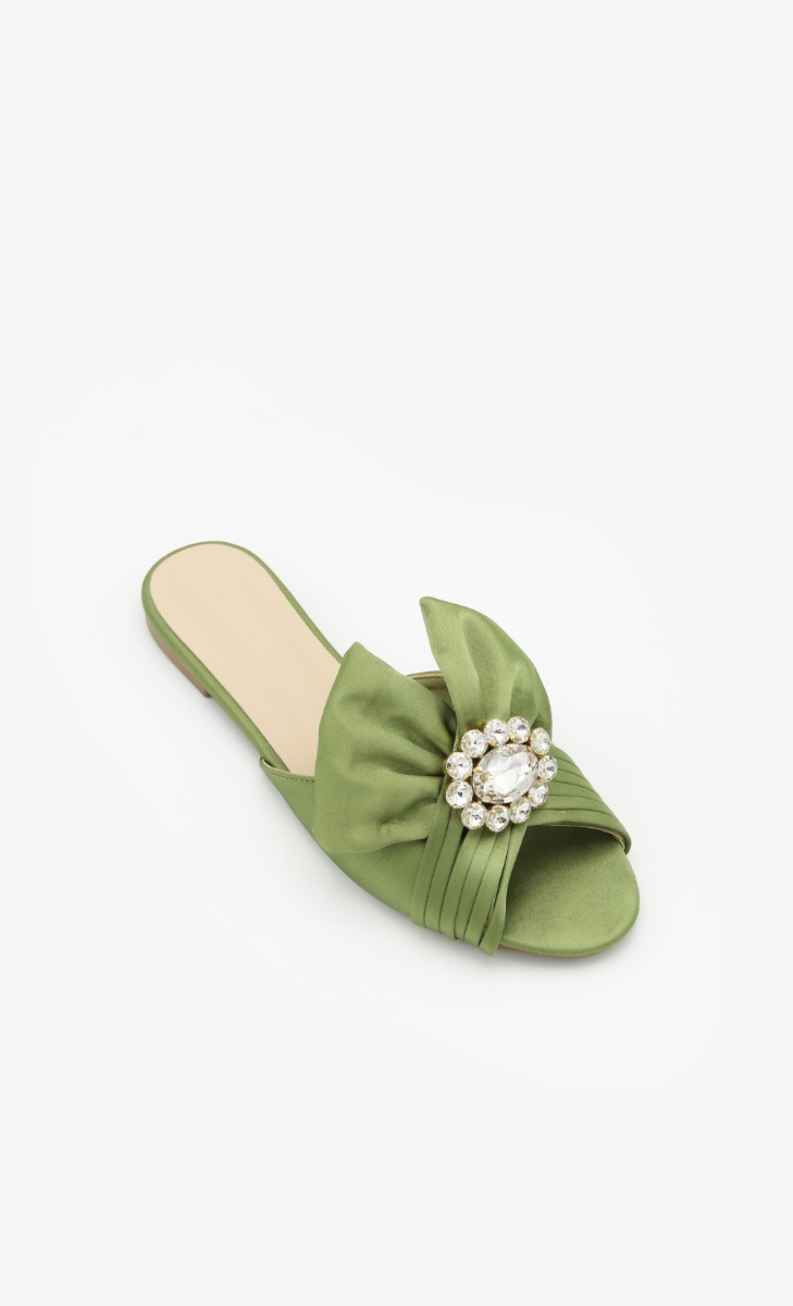 Sophie Embellished Sandals In Green image 2