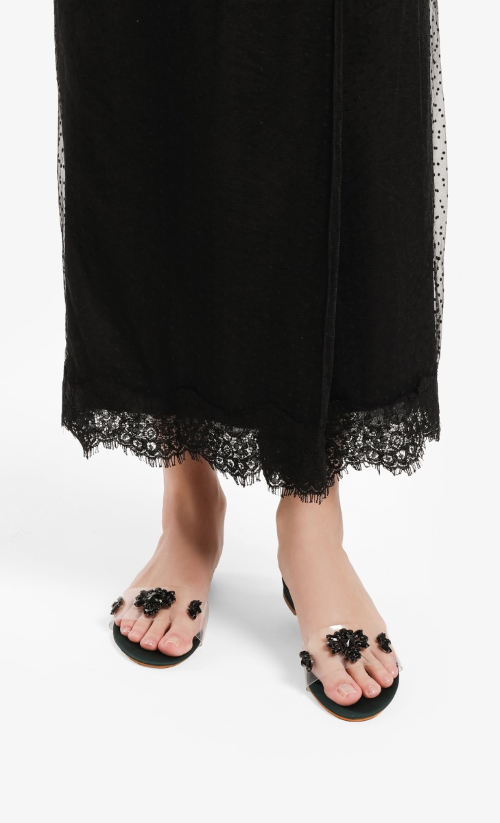 Rowan Embellished Sandals In Dark Green