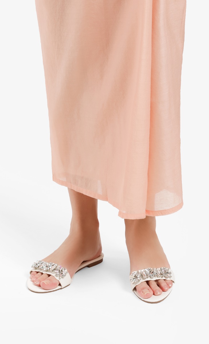 Adelyn Embellished Sandals In White