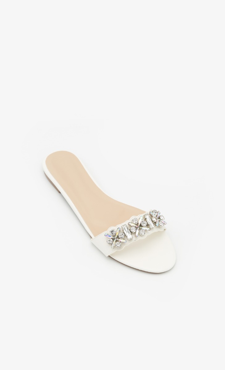 Adelyn Embellished Sandals In White image 2