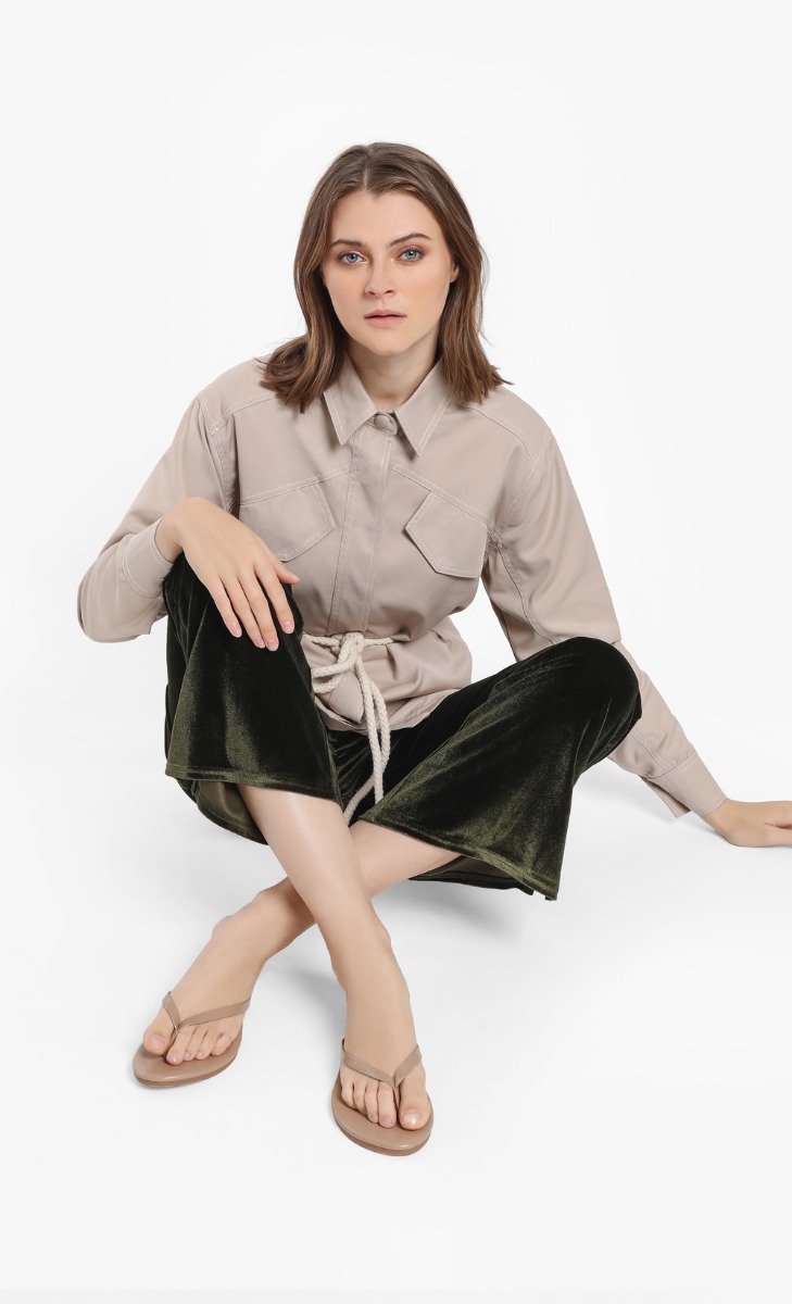 FOMO Flip Flops In Taupe image 2