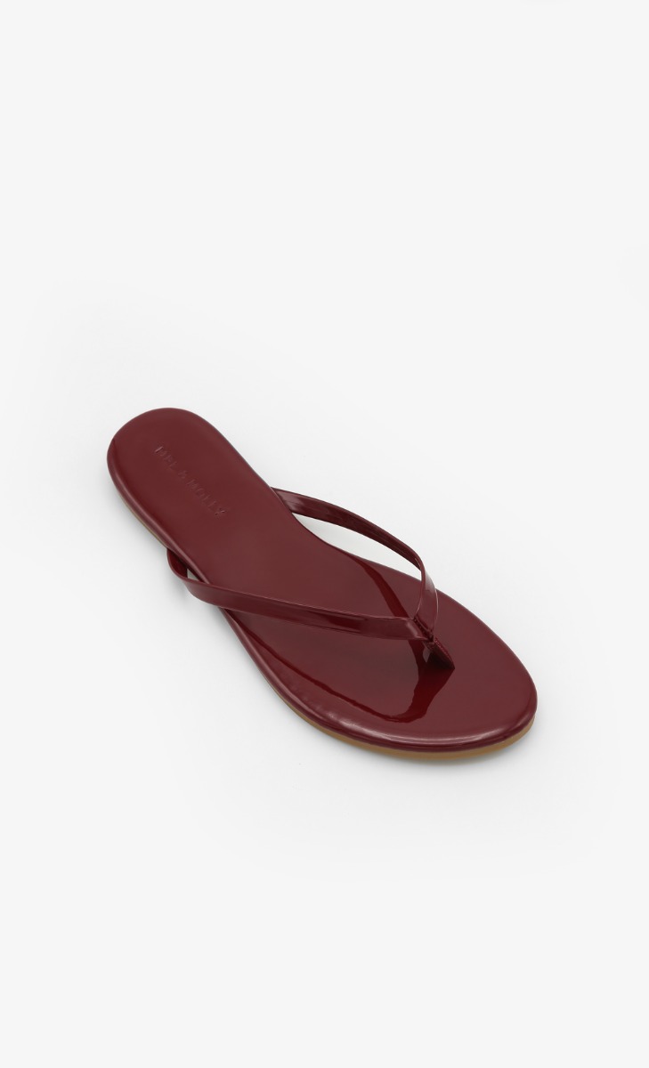 FOMO Flip Flops In Burgundy image 2