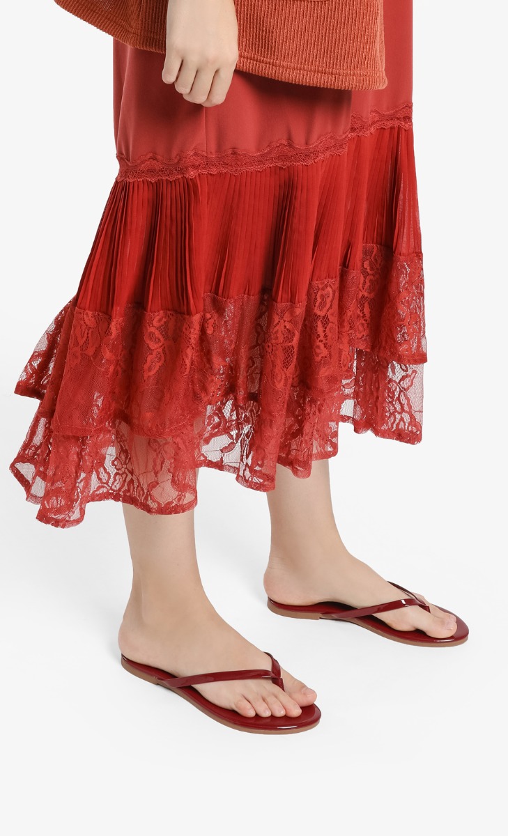 FOMO Flip Flops In Burgundy