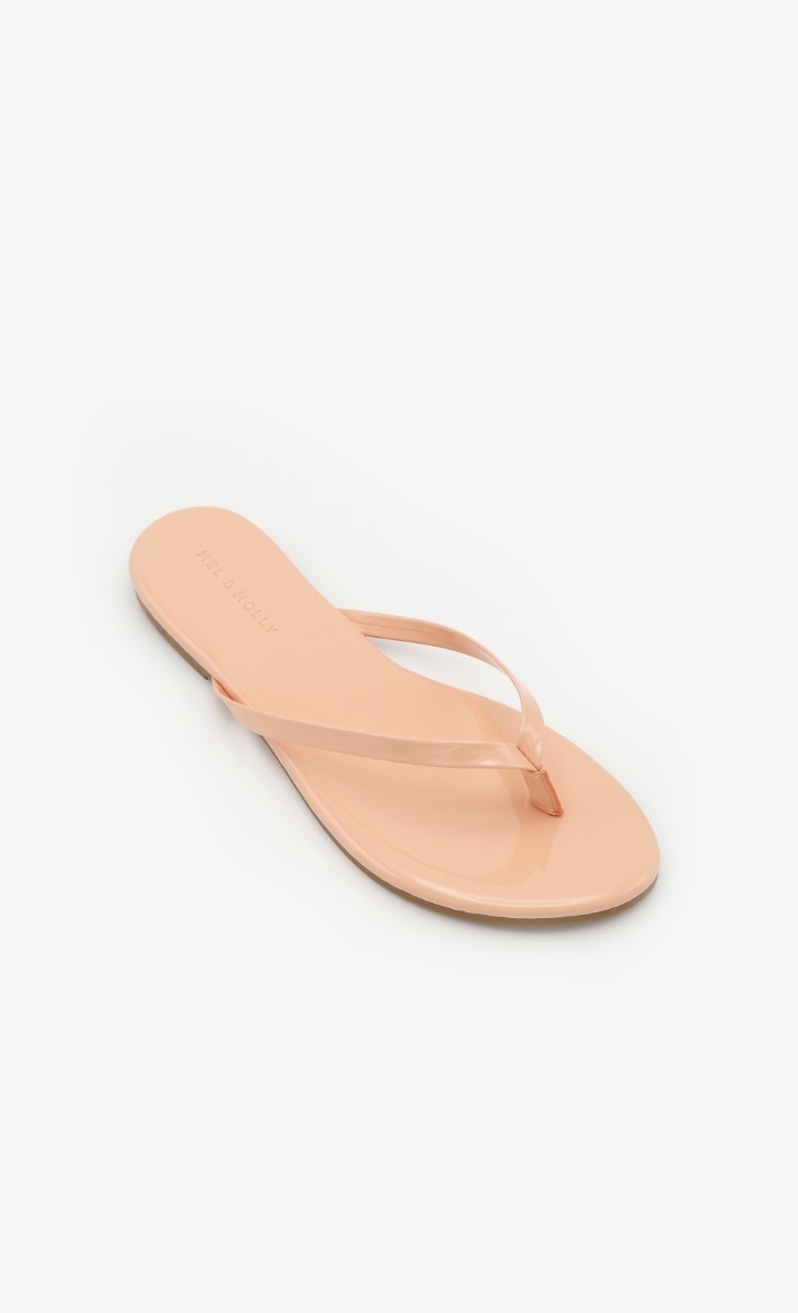 FOMO Flip Flops In Peach image 2