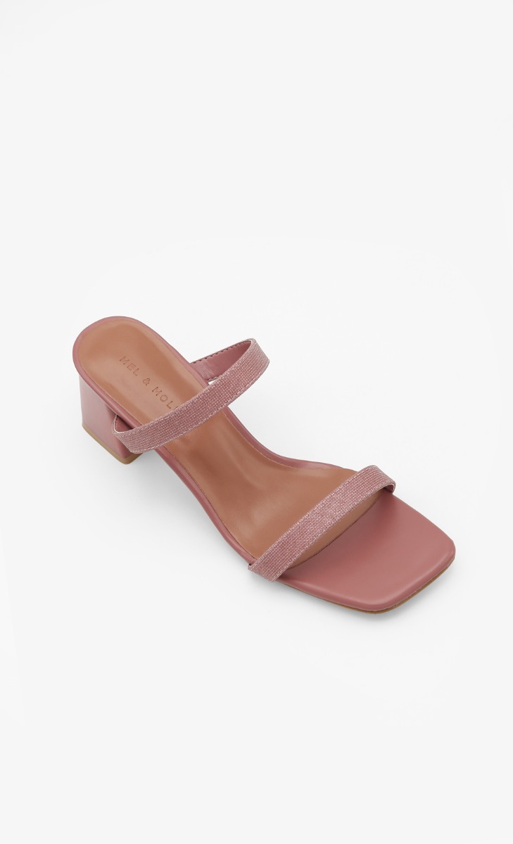 Esther Sandal Heels In Rose Gold