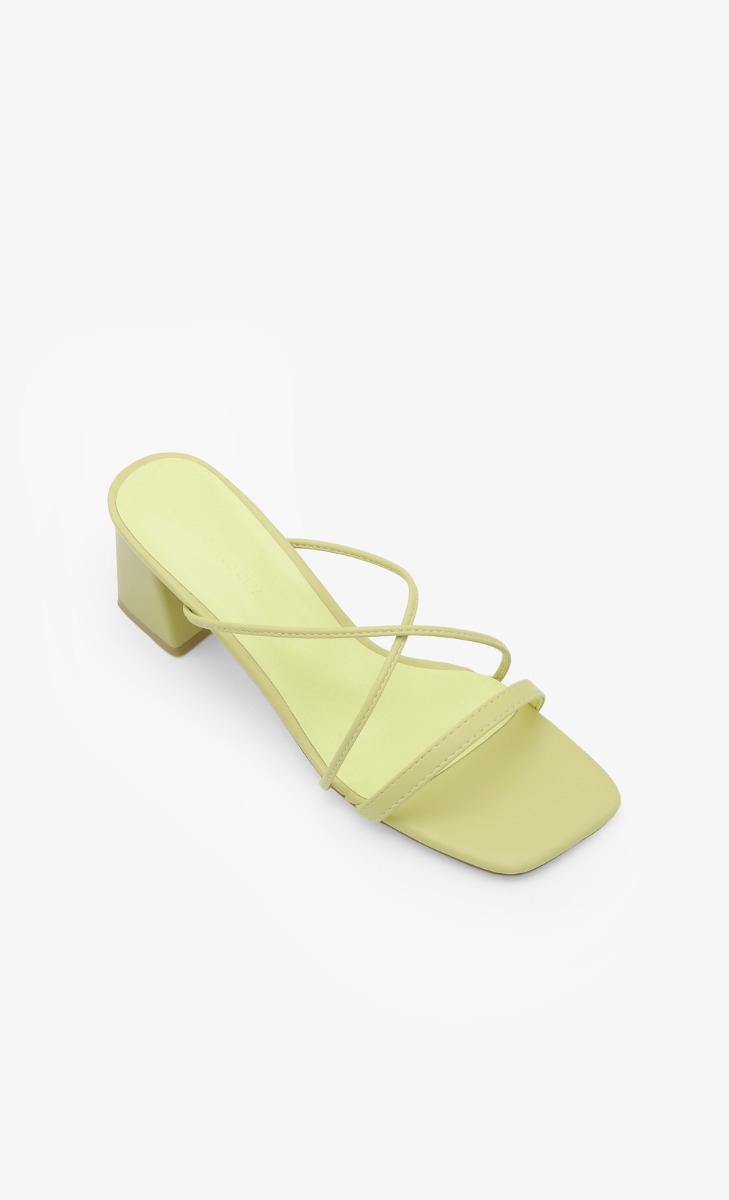 Joanna Sandal Heels In Pastel Yellow
