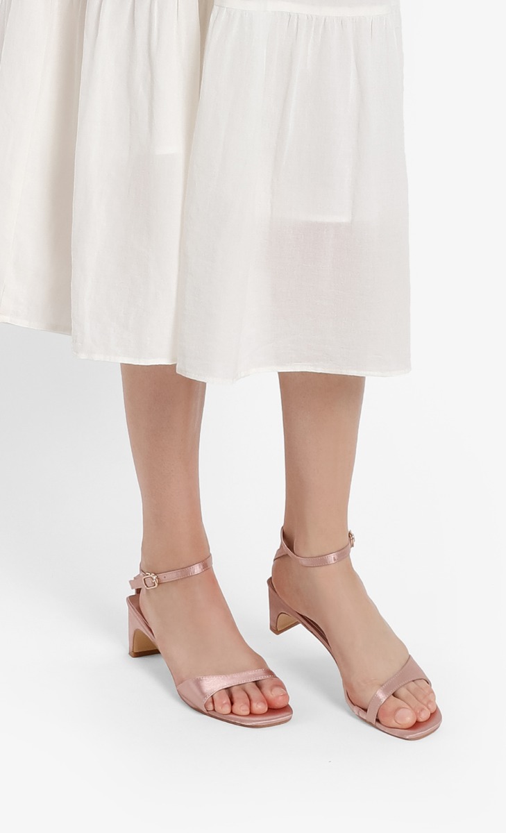 Cora Sandal Heels In Nude Pink image 2