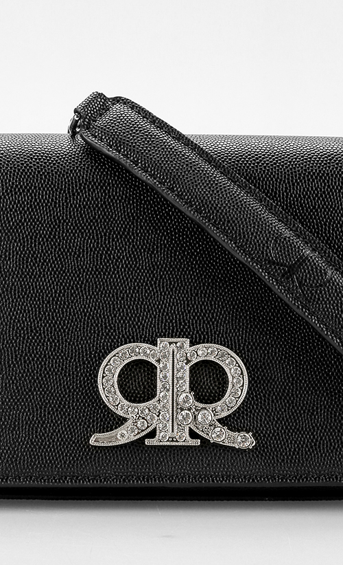 RR Monogram Satchel in Satin Black | FashionValet
