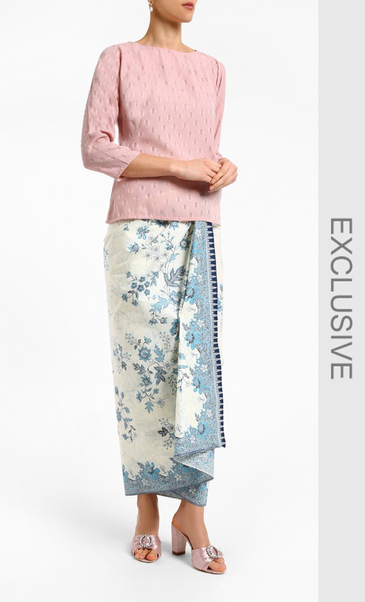 Baju Pendek Kuntum Top in Nude