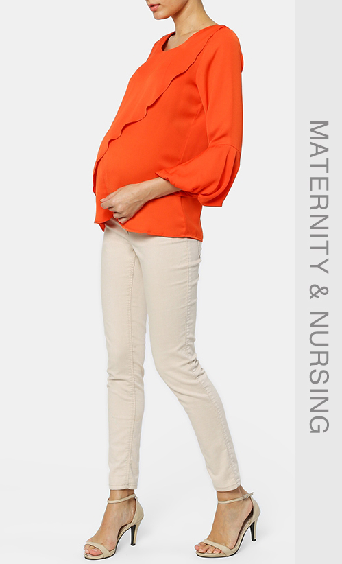 Puff Stuff Top in Dark Orange