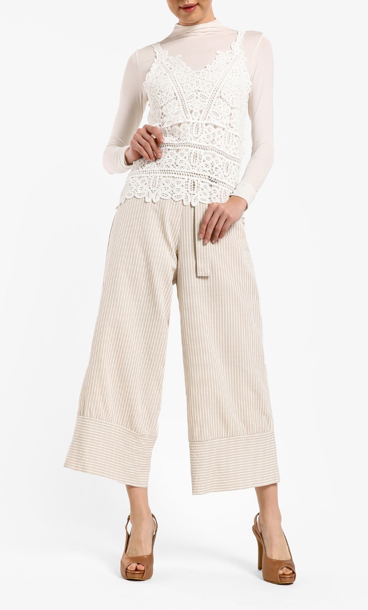 Thea Crop Tank Top in White