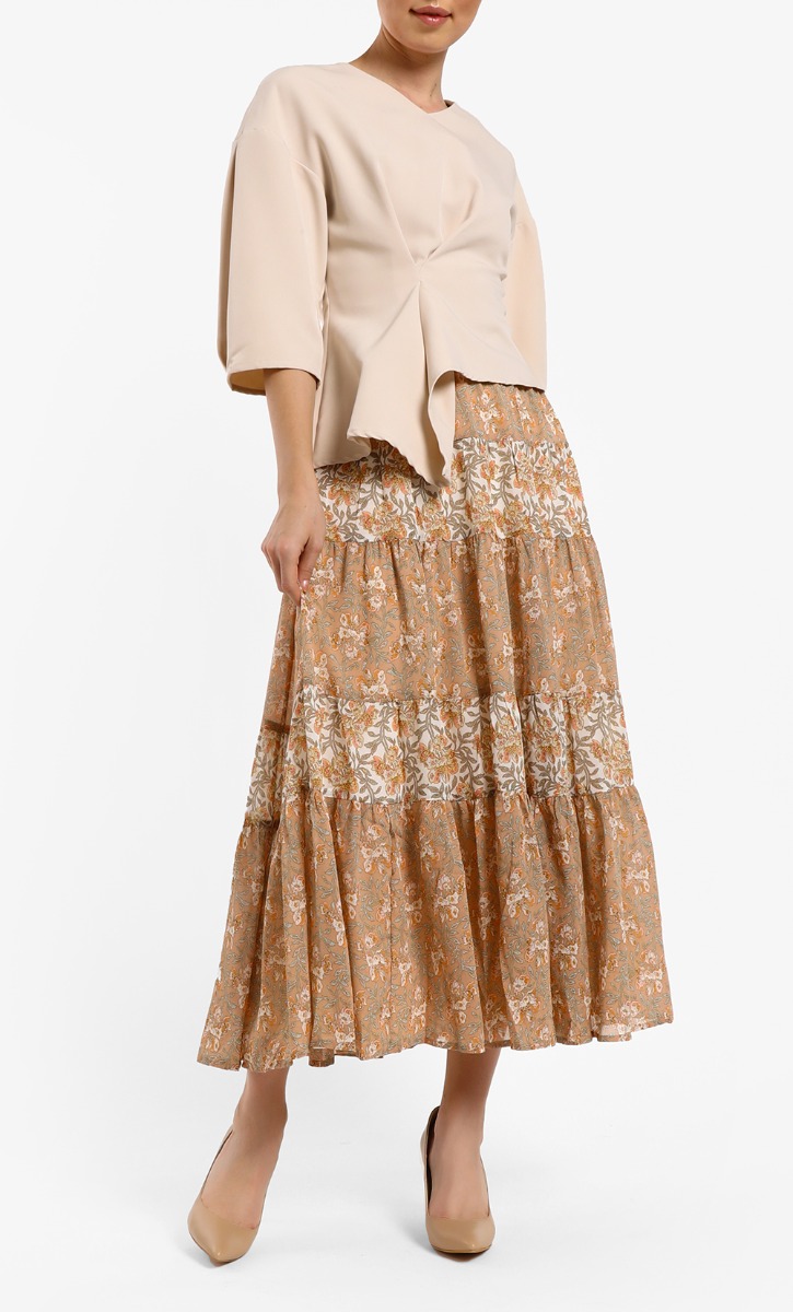 Jeanette Maxi Skirt in Peach
