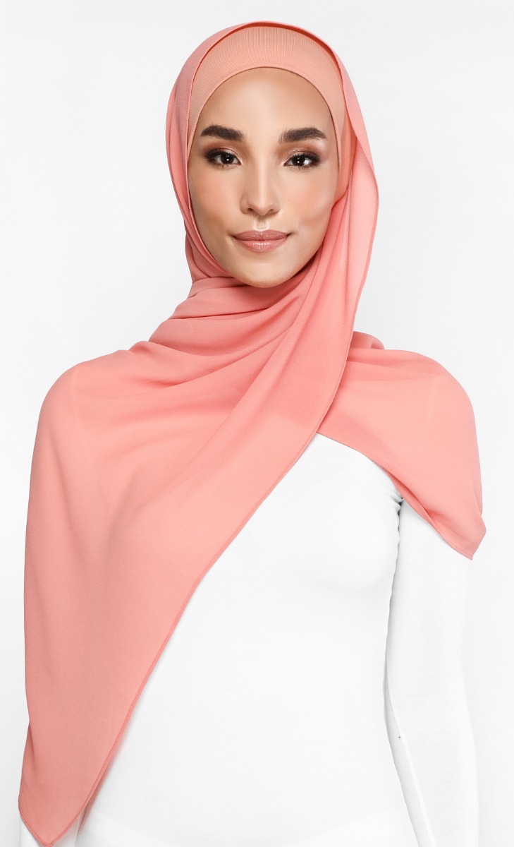 Ayra Semi Instant Scarf in Salmon