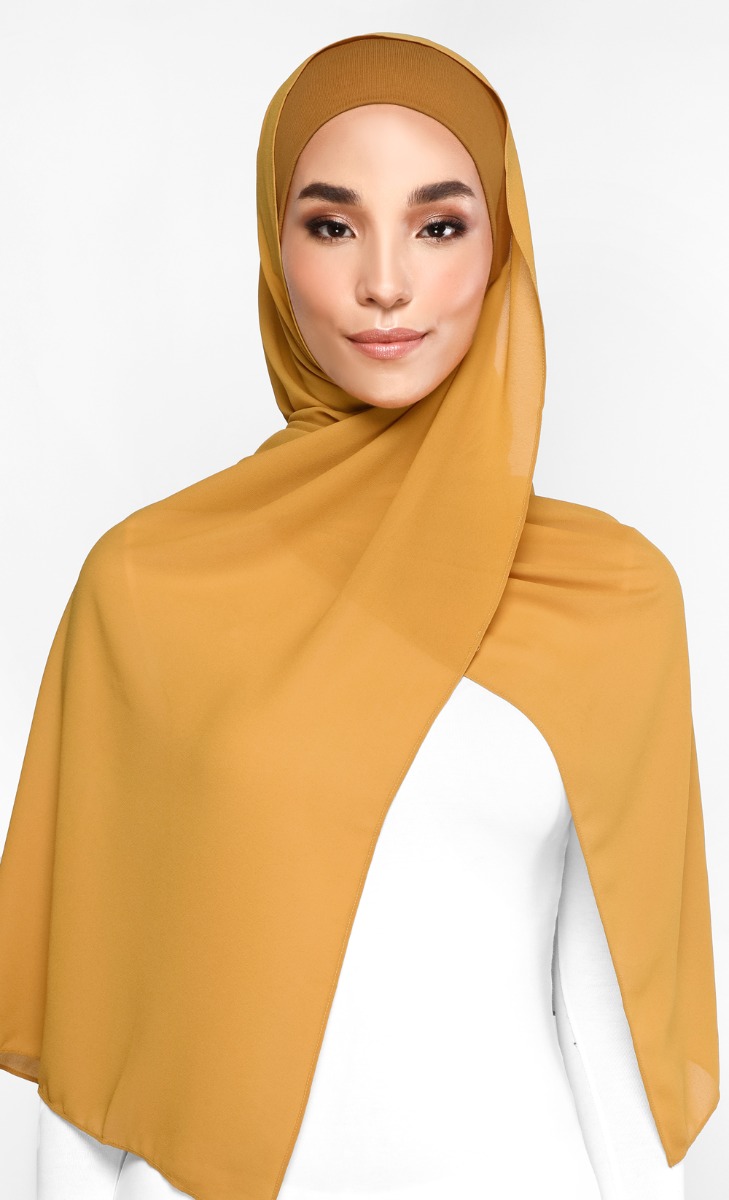 Ayra Semi Instant Scarf in Mustard