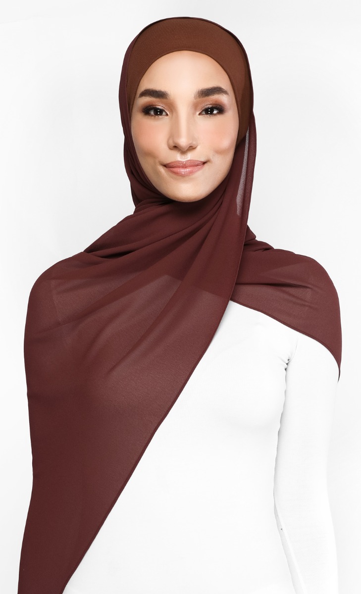 Ayra Semi Instant Scarf in Russet Brown