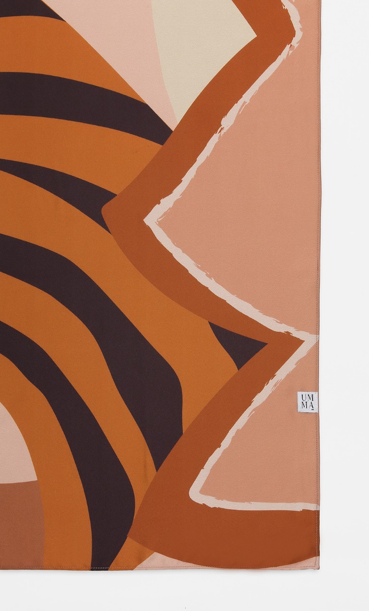 Tropics Printed Square Scarf in Brown image 2