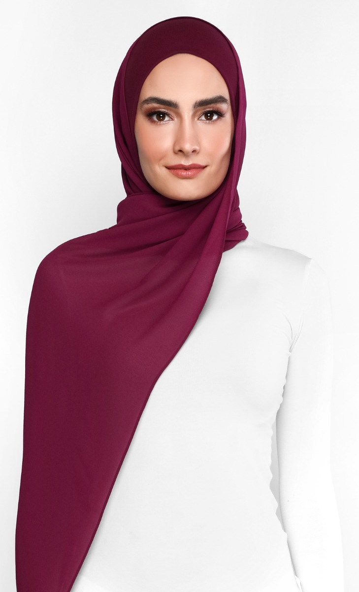 Azra Semi Instant Scarf Red Cherry
