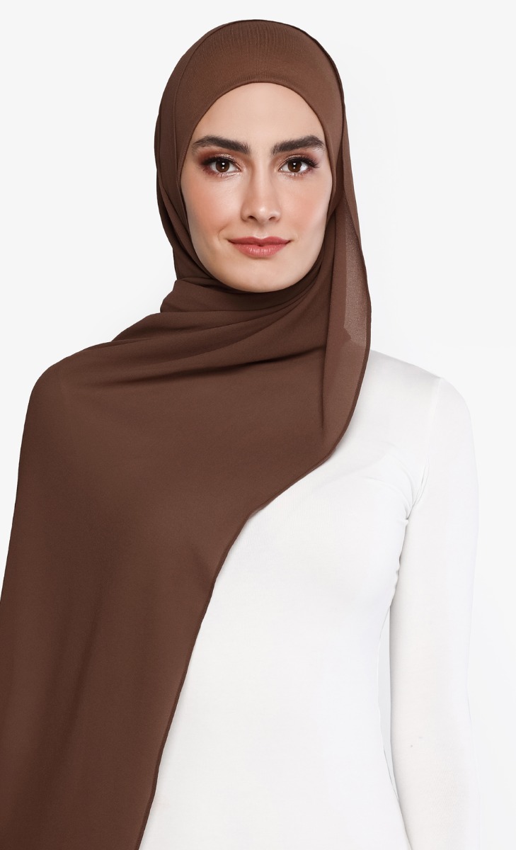 Azra Semi Instant Scarf in Dark Coco