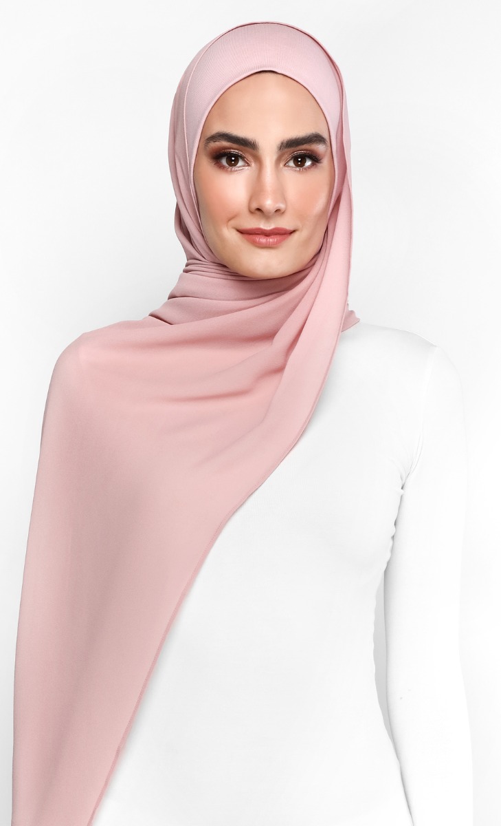 Azra Semi Instant Scarf in Soft Pink