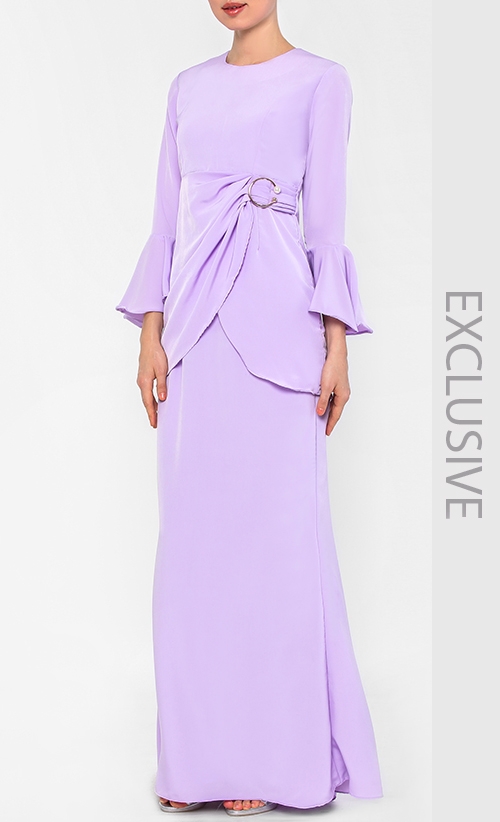 HAYDER Kurung Set in Purple Lilac