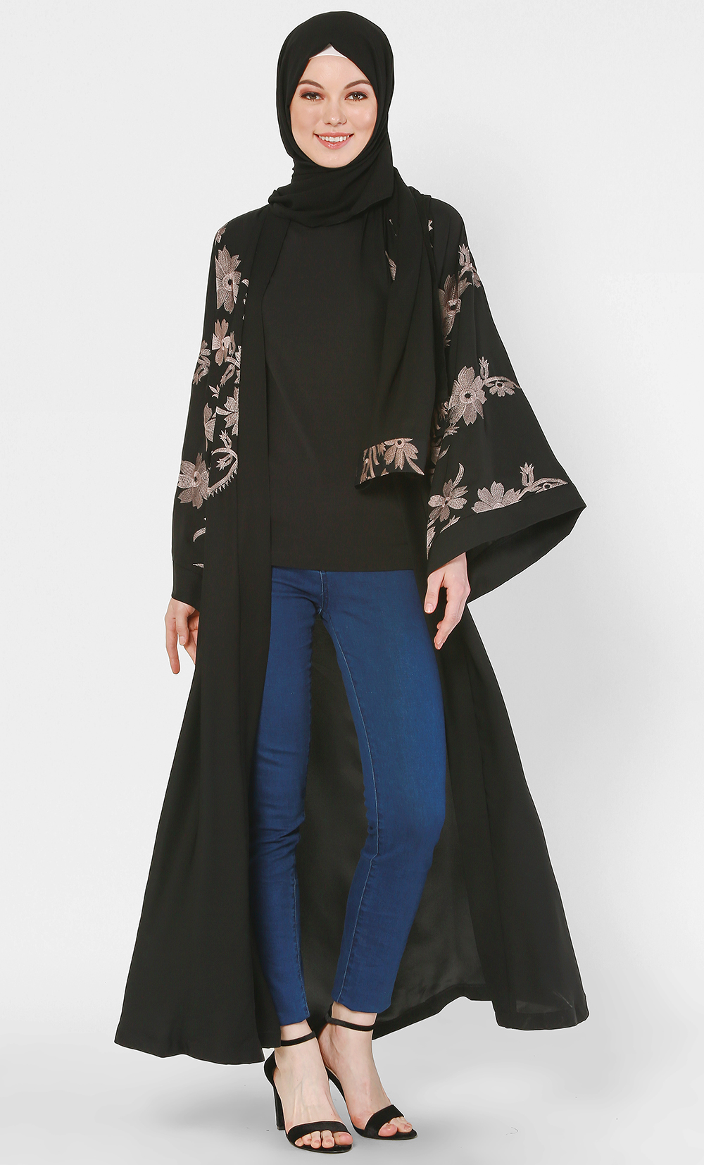 Japanese Cardi Abaya in Black