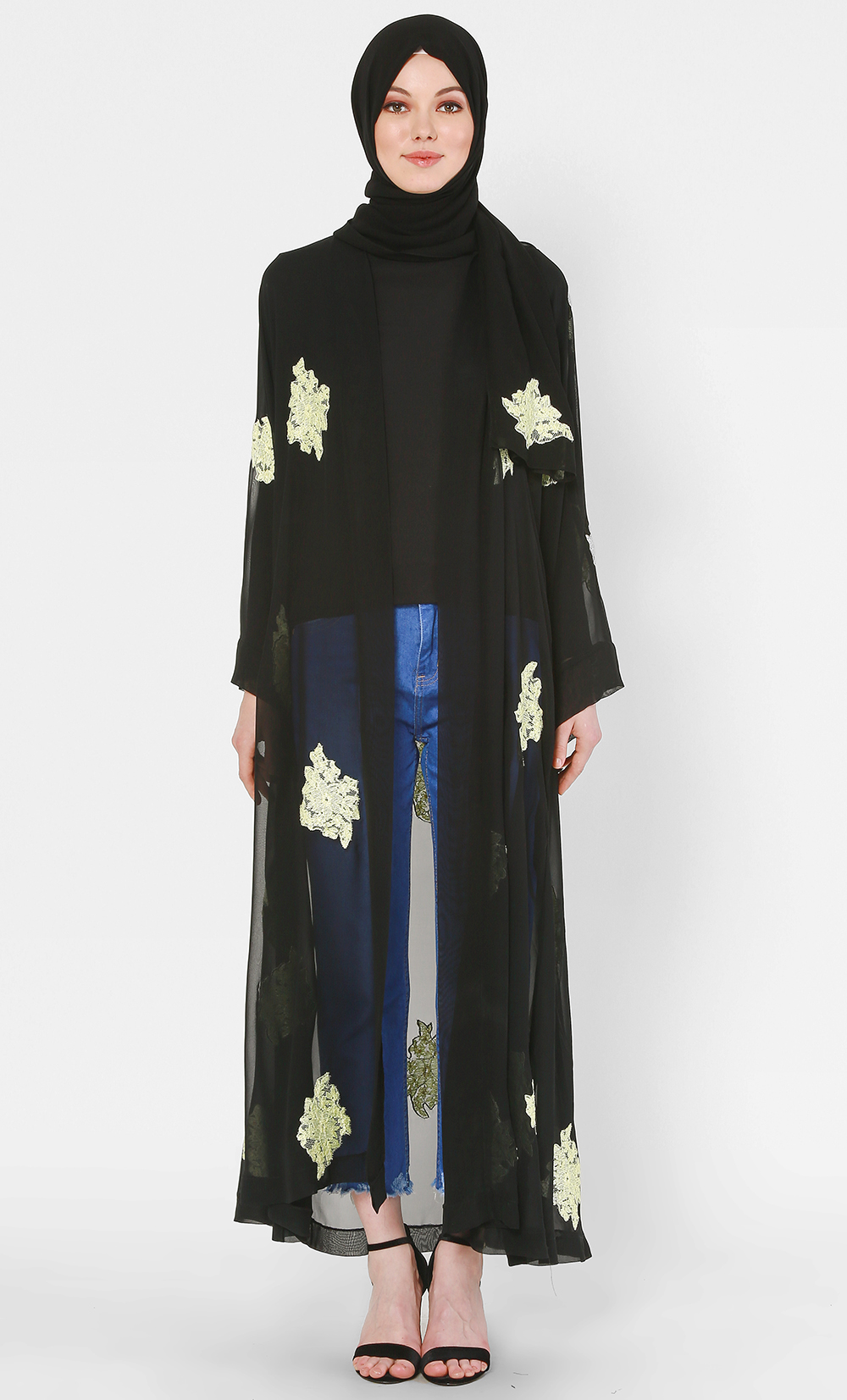 Jeans Beige Cardi in Black