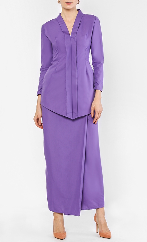 Rokiah Kebaya Set in Lavender Purple
