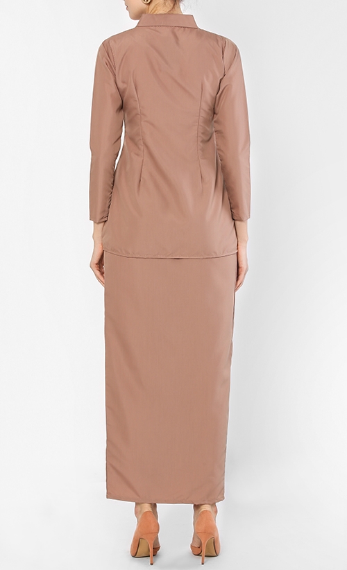 Rokiah Kebaya Set in Nude Latte image 2