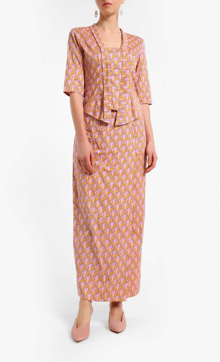 Kebaya Top in Bamboo Orange