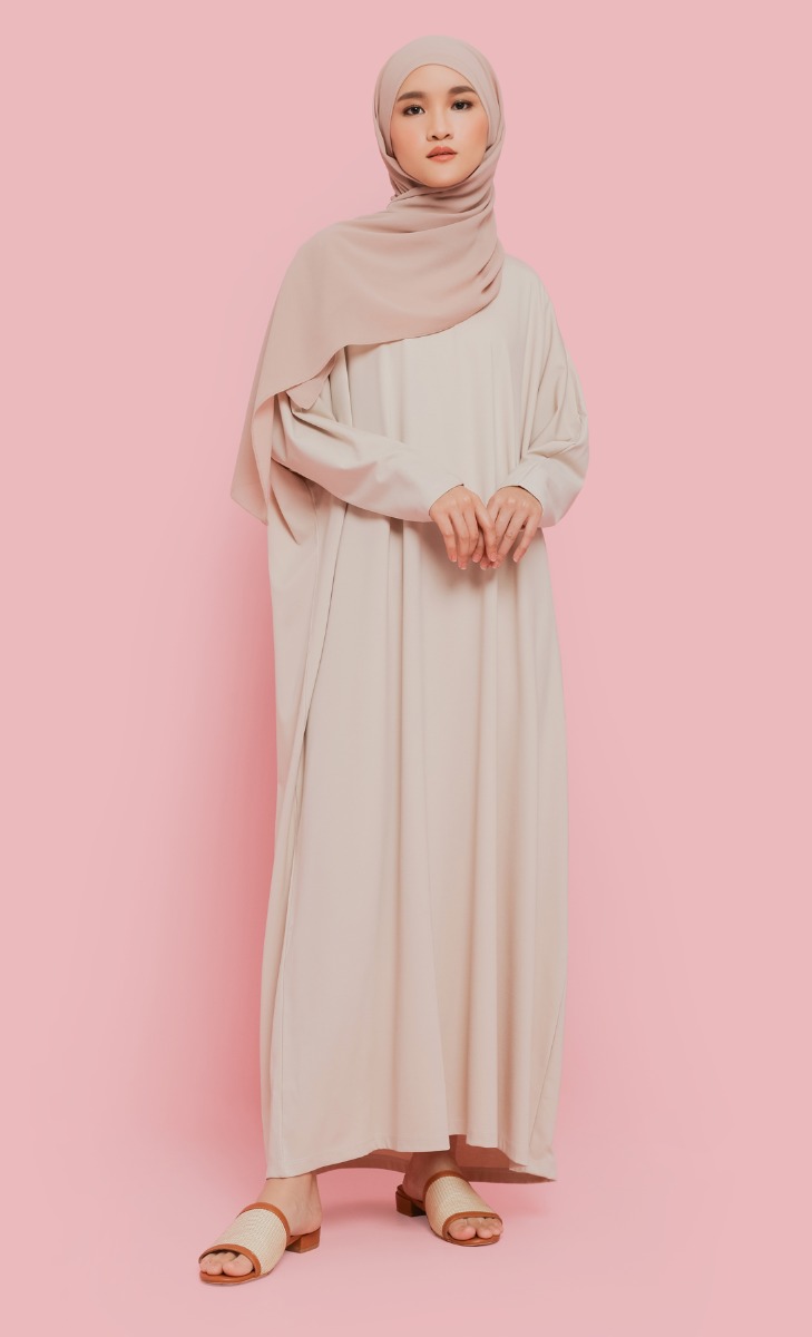 Easy Knit Caftan in Nude