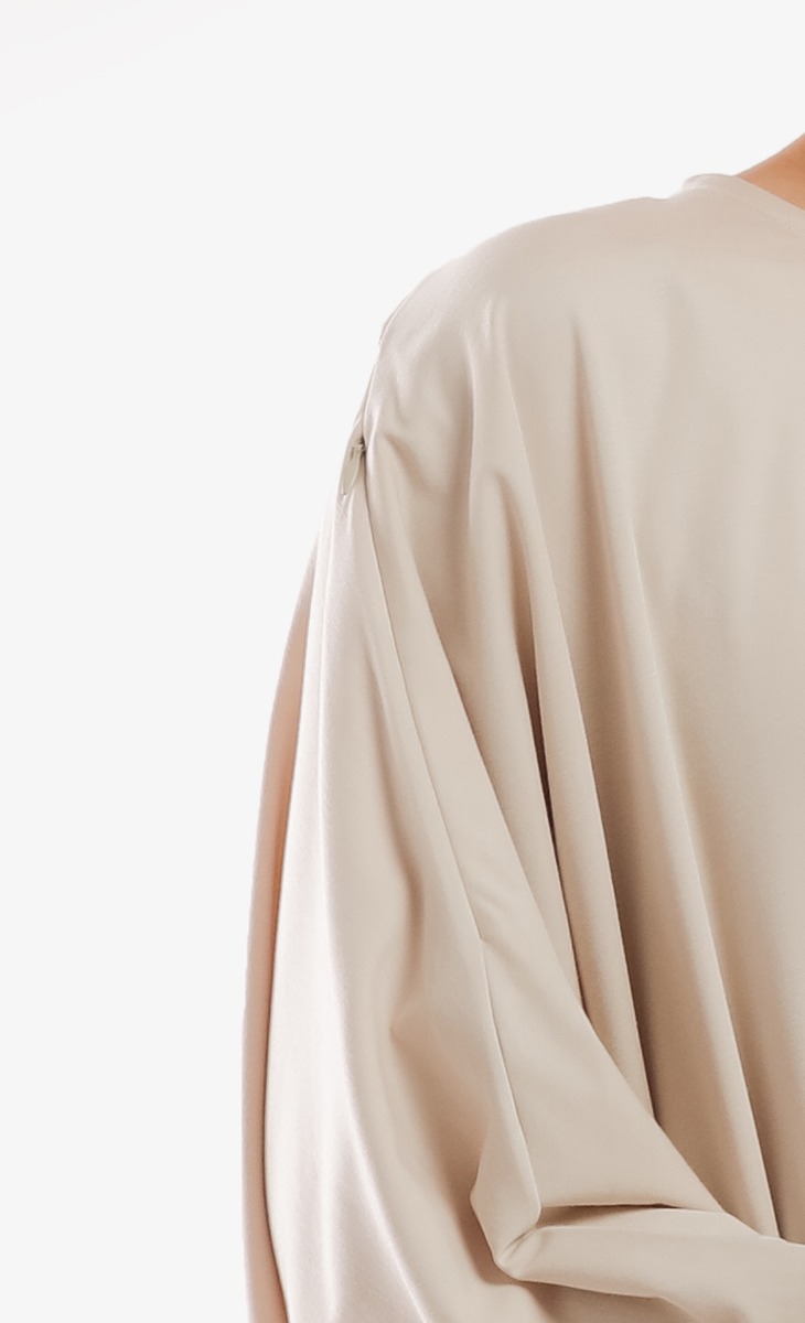 Easy Knit Caftan in Nude image 2