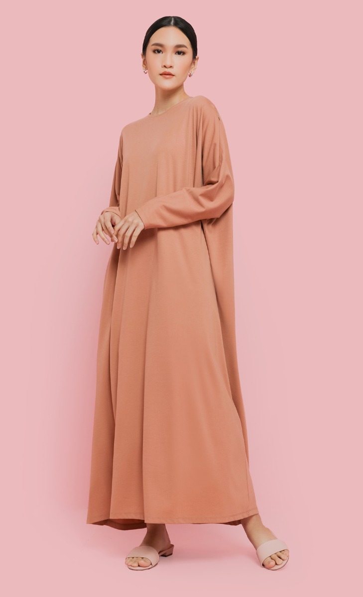 Easy Knit Caftan in Peach