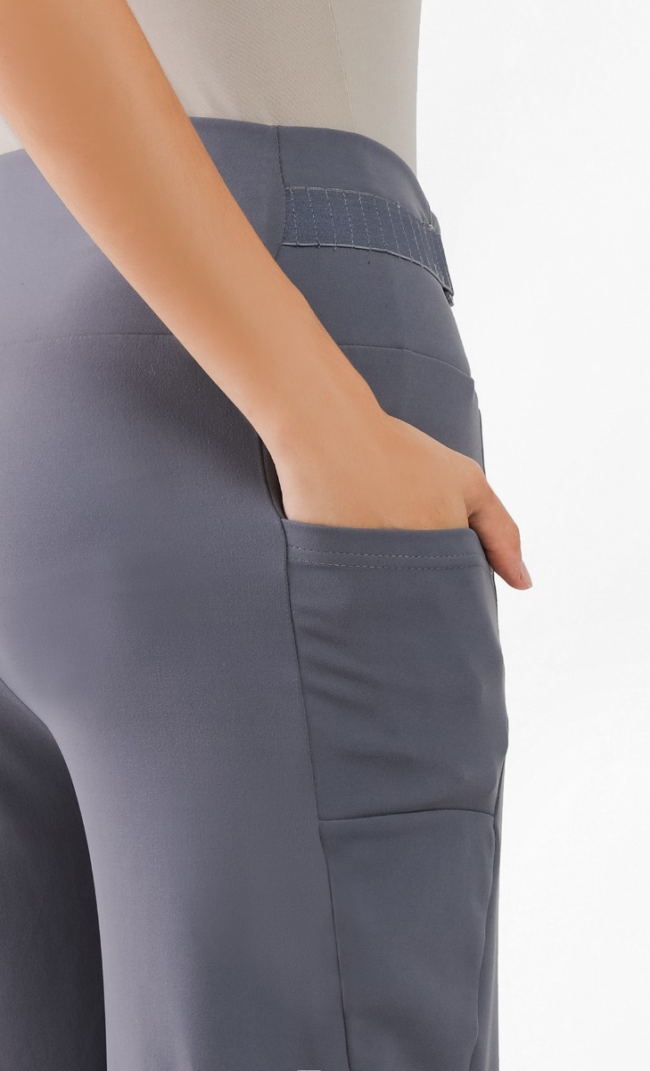 Adjustable Loose Fit Pants	in Dark Dusty Blue image 2