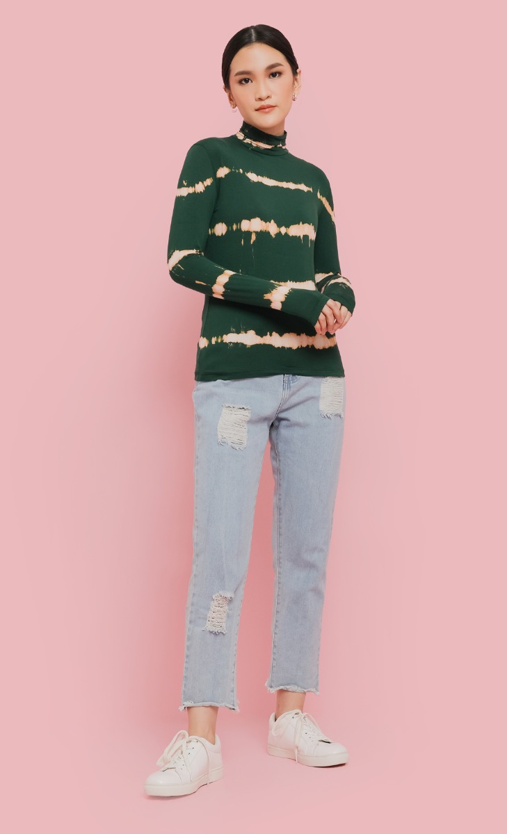 Re:LIT. Long Sleeves Turtleneck Inner in Emerald image 2