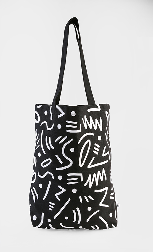 Graffiti Tote Bag in Black | FashionValet