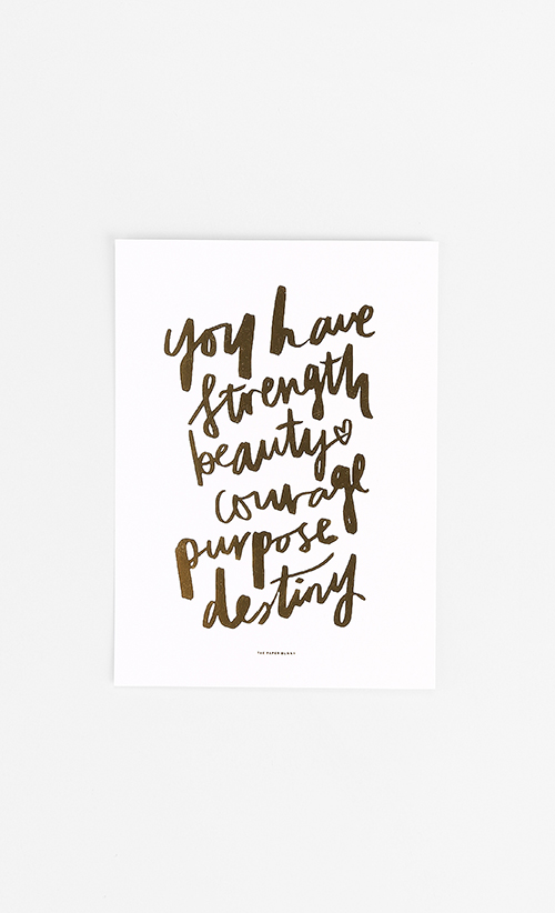 You Have Strength Print Card in White