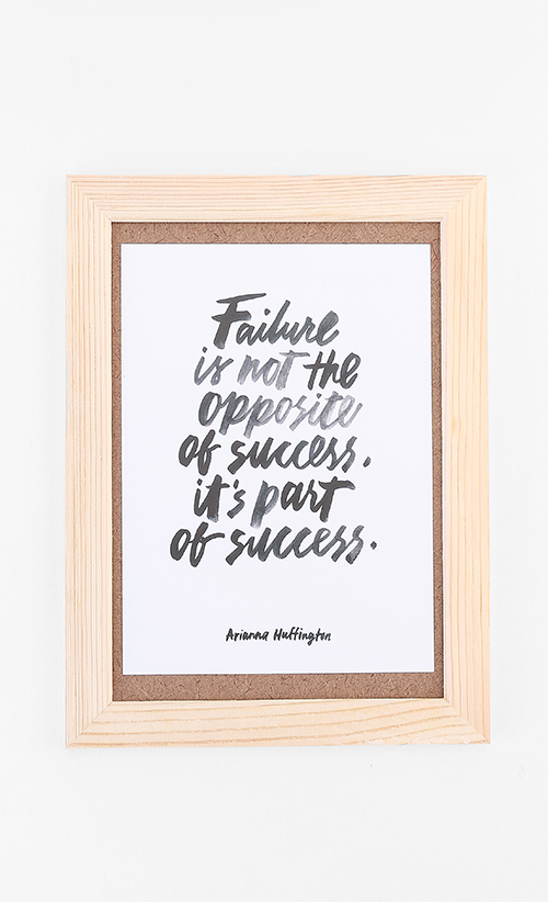 Success and Failure Print Card in White