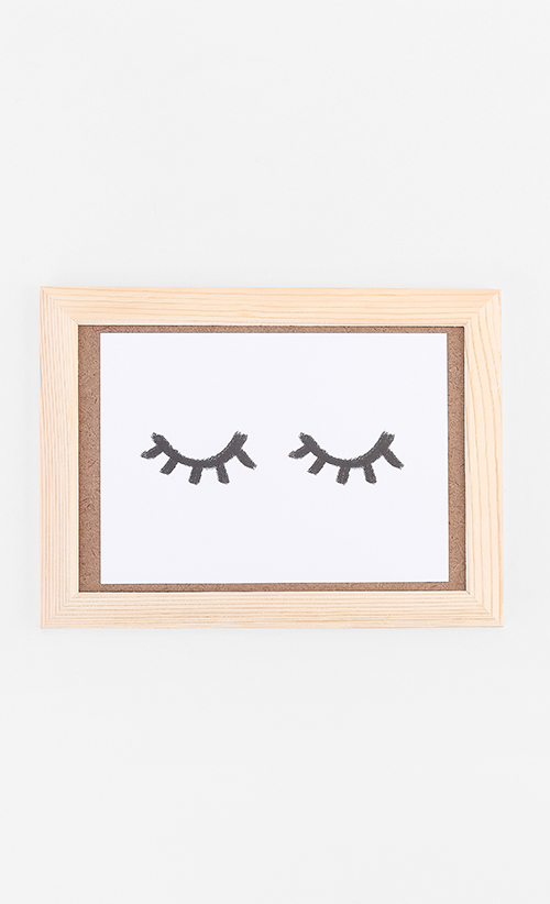  Sleepy Eyelashes Print Card in White