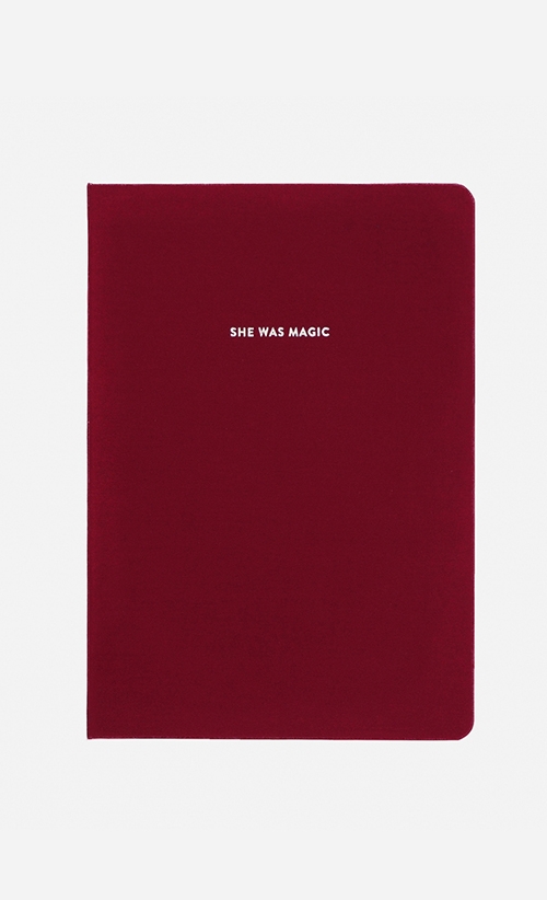 She Was Magic A5 Notebook in Red